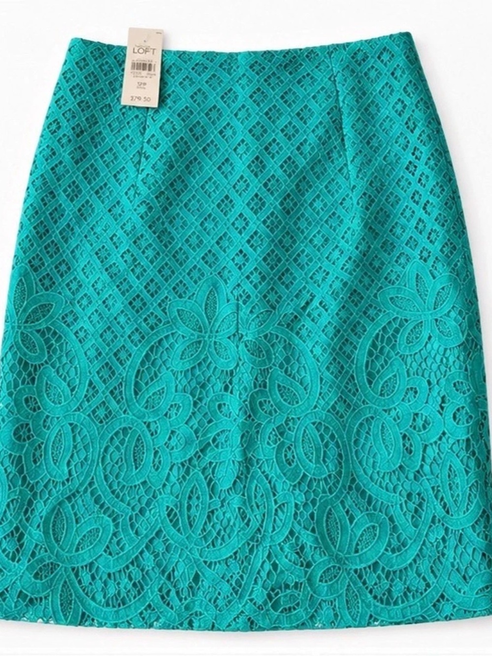 Ann Taylor LOFT Lace A-Line Skirt in Blue Size 12P NWT
